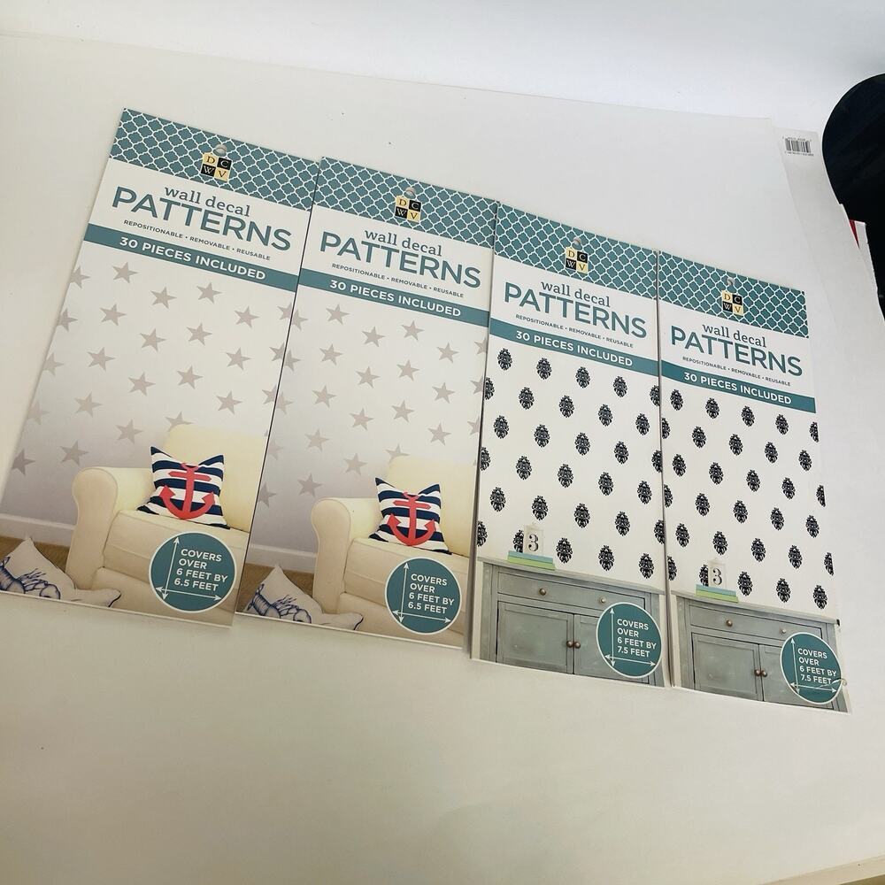 DCMV 2 Patterns Wall Decal,‎ Reusable, 60pcs Each Pattern, 4 Sets Included